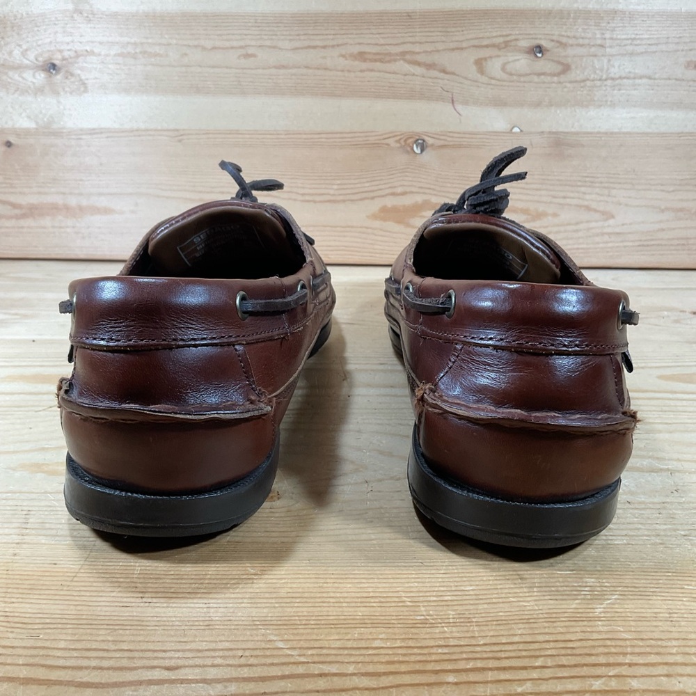 Sebago Docksides Schooner Boat Shoes Men’s 10.5 WIDE Brown Leather Moc 7000GD0 - Picture 6 of 11